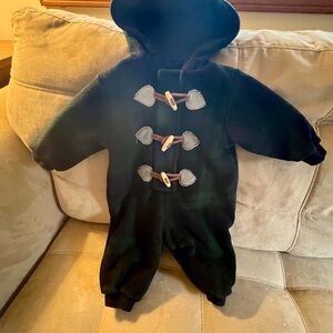 3-6 Month Navy Blue & Green One-Piece with Toggle Closures